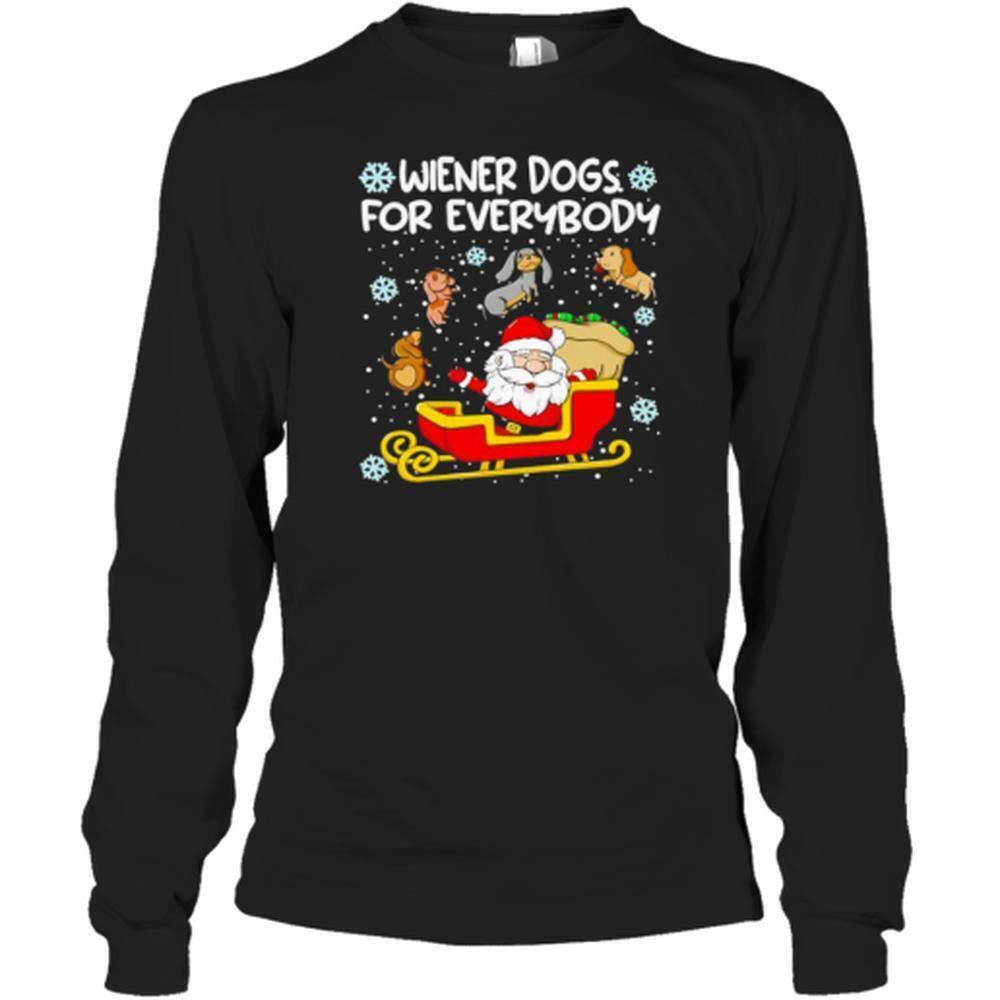 Wiener Dogs For Everybody Santa Funny Christmas Dachshund T-Shirt